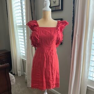 NWT - FARM Rio Red Ruched Mini Sundress